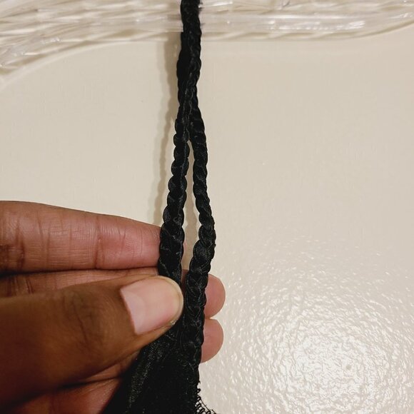 Delicates | Vintage Black Nylon Lace Chemise or Slip (Size Medium) - Picture 7 of 12